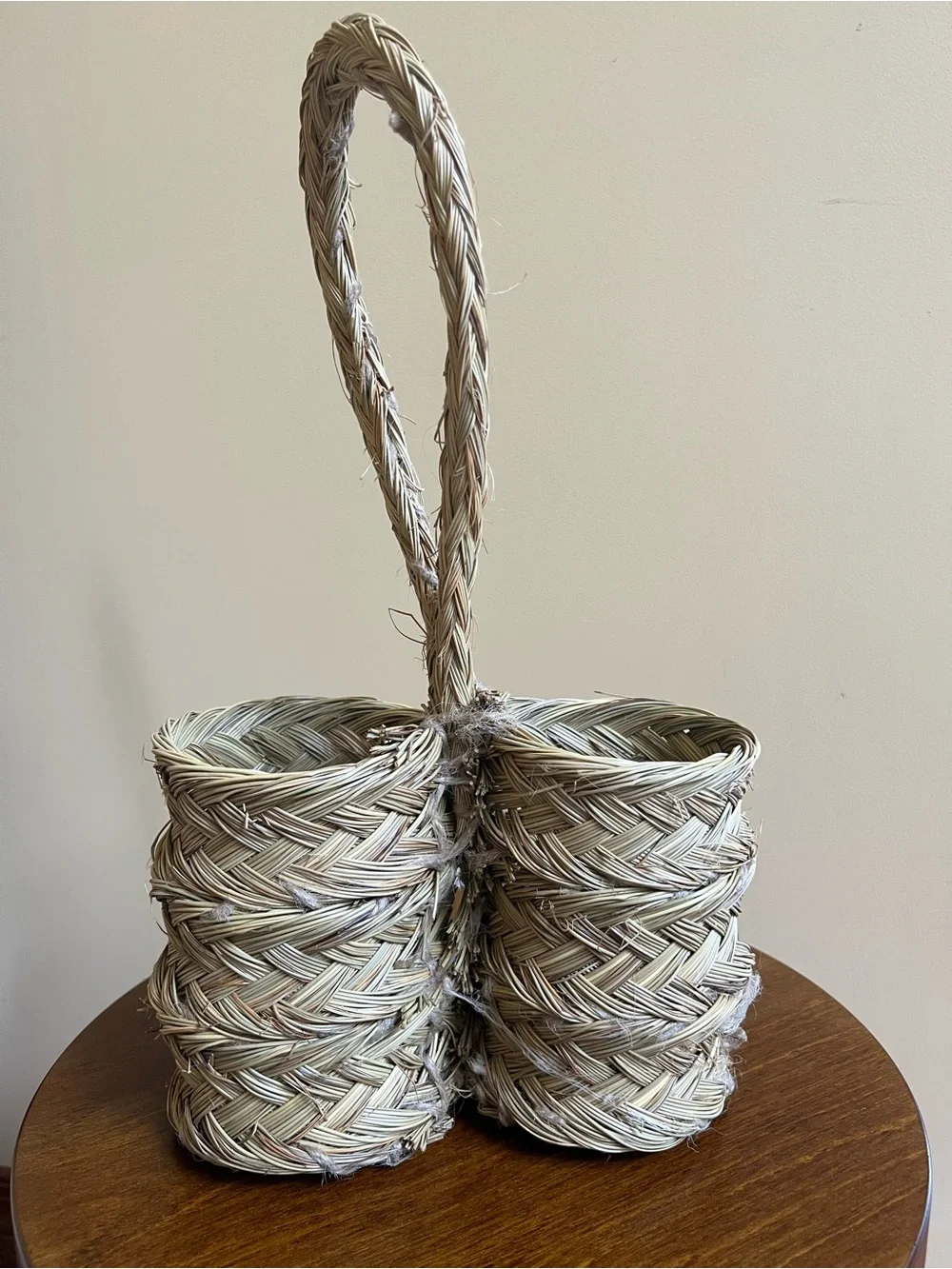 Esparto Grass Wine Holder Handwoven in Spain Natural Beige Khaki